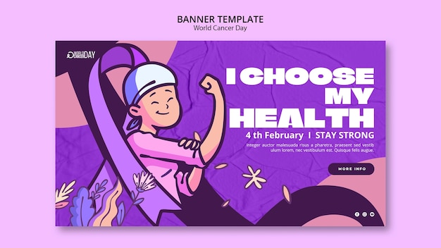 Free PSD world cancer day template design