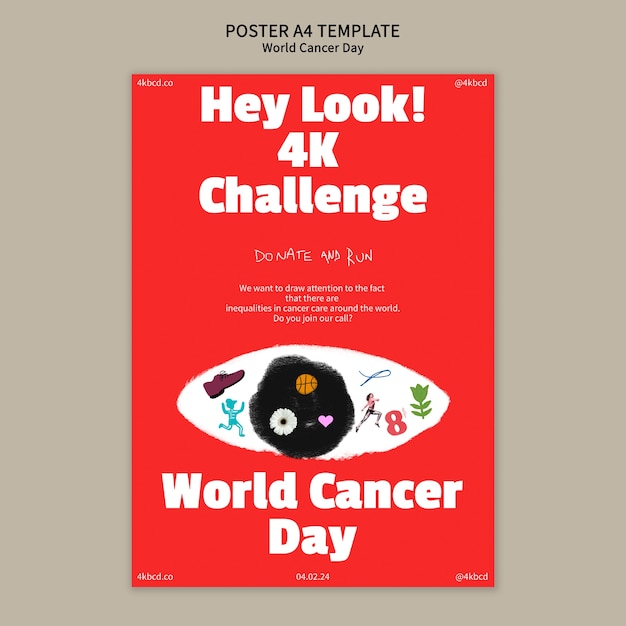 Disegno del modello per la giornata mondiale del cancro