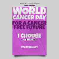 Free PSD world cancer day vertical poster template