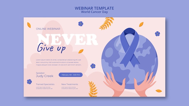 Free PSD world cancer day webinar template