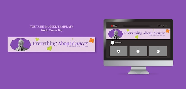 World cancer day youtube banner template