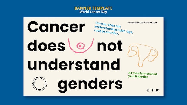 Free PSD world cancer daybanner design template