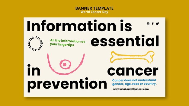 world cancer daybanner design template