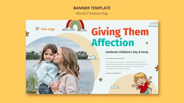 Free PSD world children day banner template