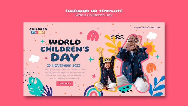 World children's day  facebook template