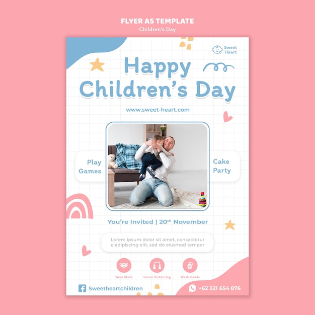 Free PSD world children's day flyer template