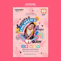 Free PSD world children's day  invitation template