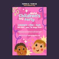 Free PSD world children's day poster template design