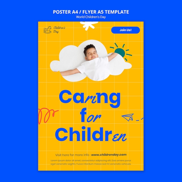 World children's day  poster template