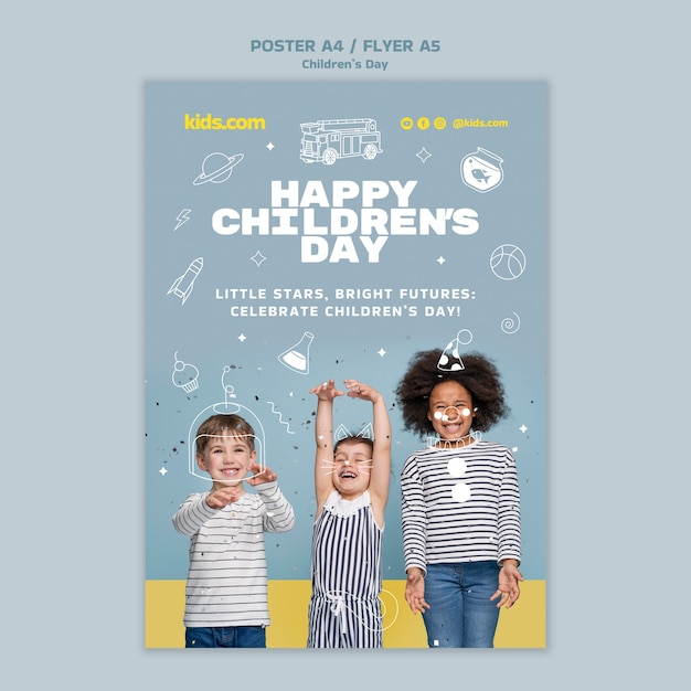 Free PSD world children's day template design