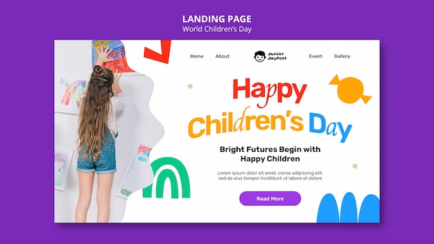 World children's day template design