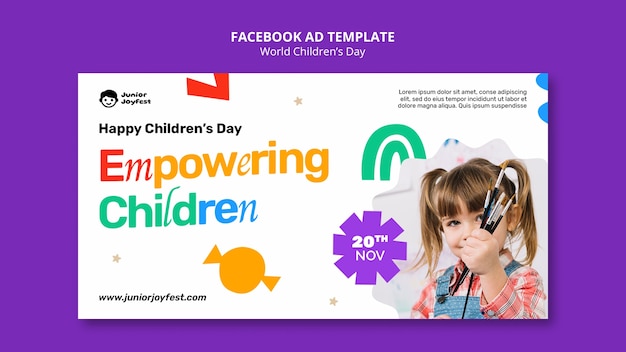 world children's day template design