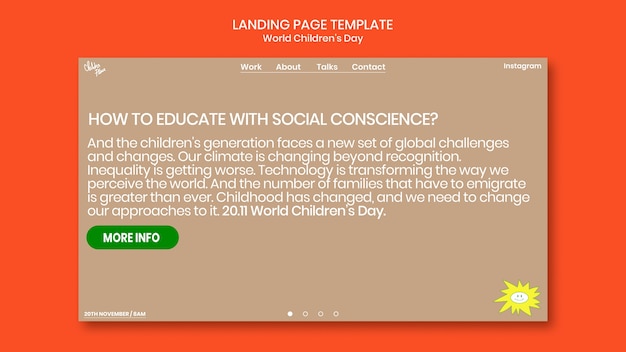 Free PSD world children's day template design