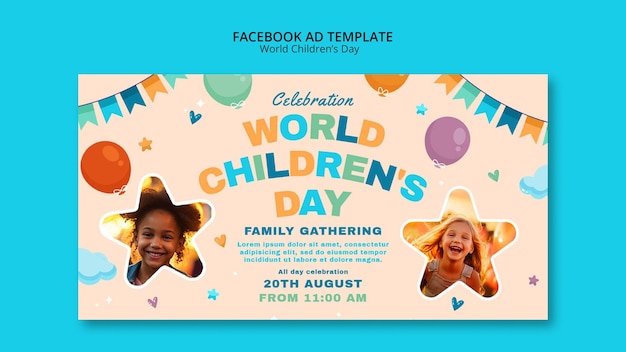 Free PSD world children's day template  design