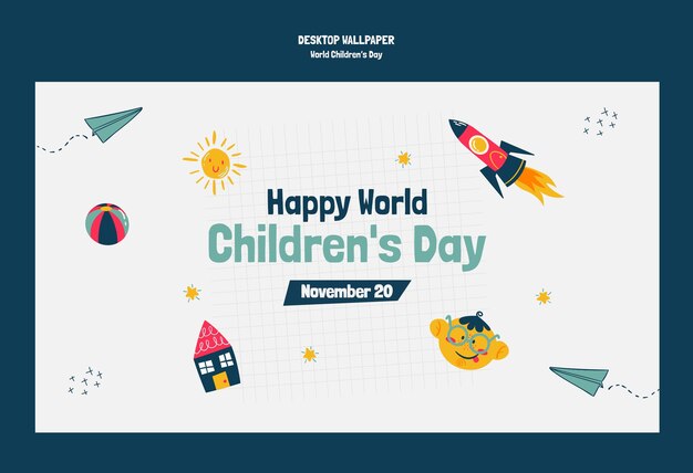 world children's day wallpaper template design