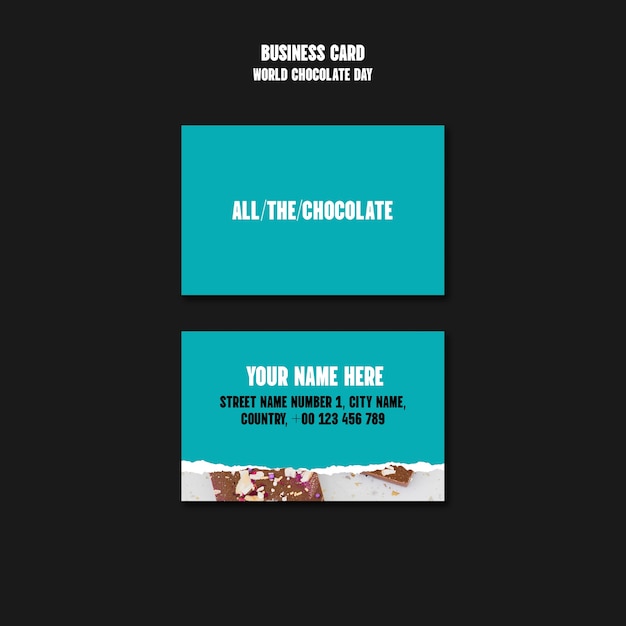 Визитная карточка празднования всемирного дня шоколада