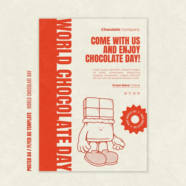 World chocolate day celebration poster template