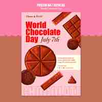 無料PSD 世界チョコレートデーお祝いポスターテンプレート