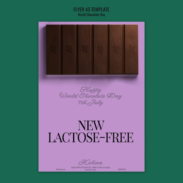 Free PSD world chocolate day celebration poster template