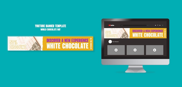 Free PSD world chocolate day celebration youtube banner