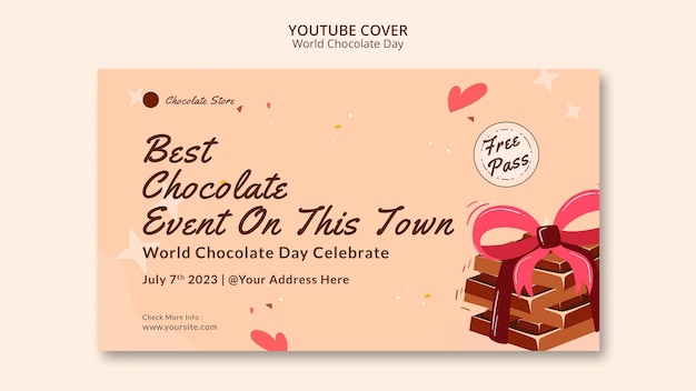 Free PSD world chocolate day celebration youtube cover