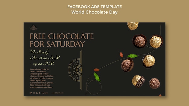 無料PSD 世界チョコレートデーのfacebookテンプレート