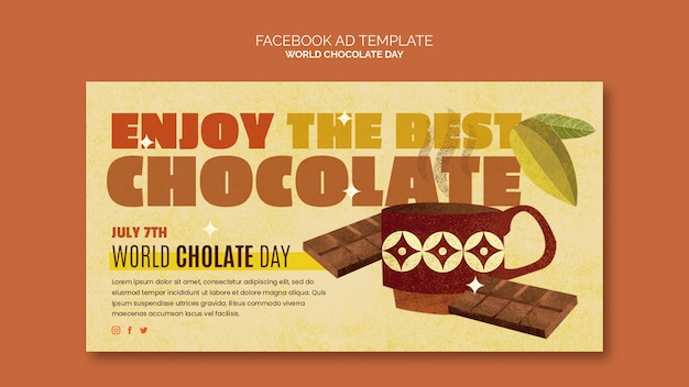 PSD gratuito modello facebook per la giornata mondiale del cioccolato