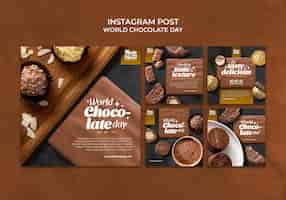 Free PSD world chocolate day instagram posts