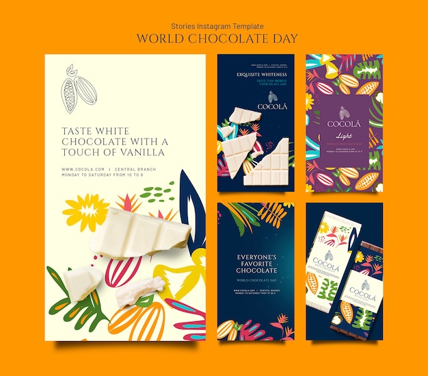 Free PSD world chocolate day instagram stories