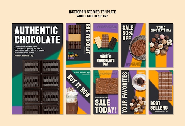무료 PSD 세계 초콜릿의 날 인스타그램 스토리