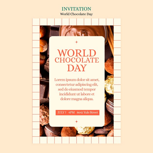 world chocolate day invitation template