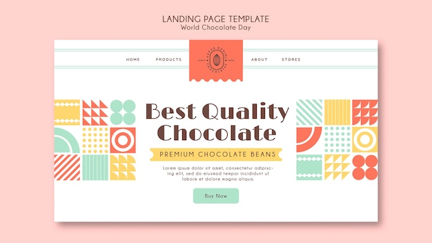 Free PSD world chocolate day landing page template