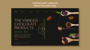 Free PSD world chocolate day landing page template