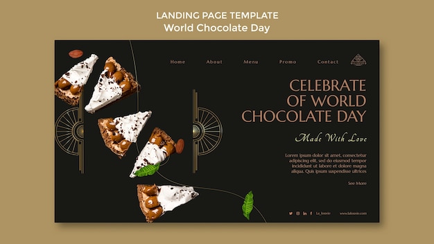 World chocolate day landing page template