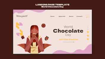 무료 PSD 세계 초콜릿의 날 방문 페이지 템플릿