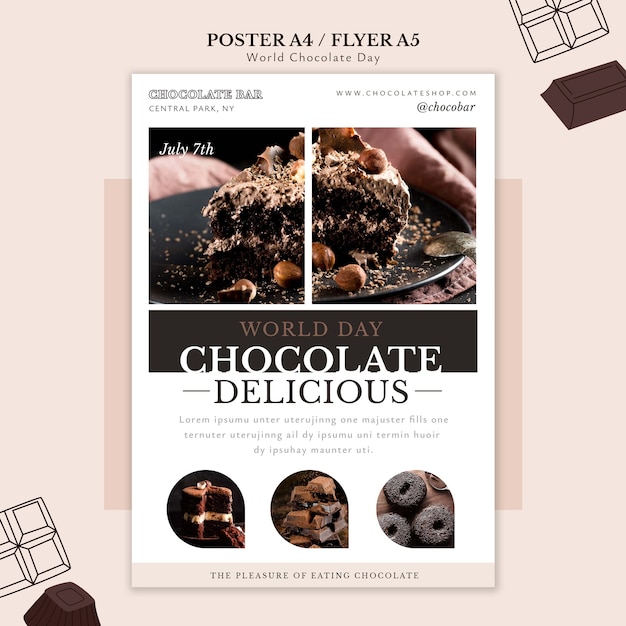 PSD gratuito modello di manifesto della giornata mondiale del cioccolato