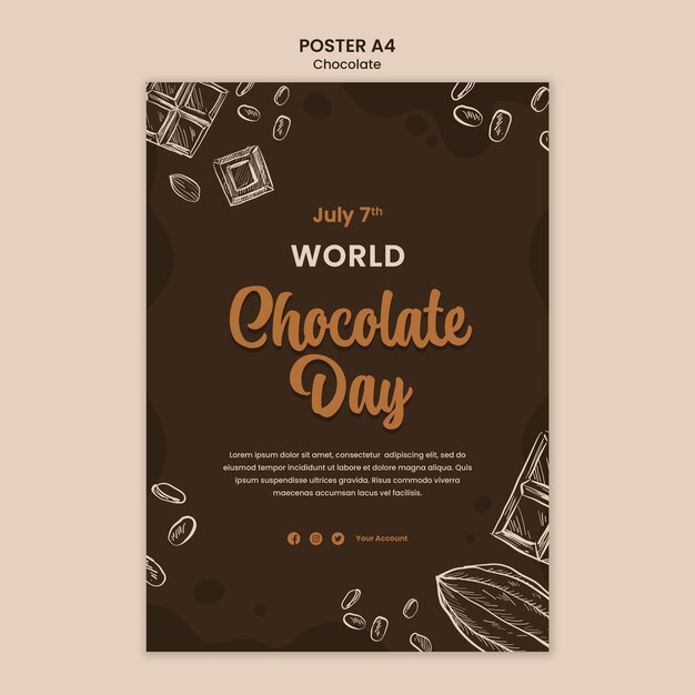 世界チョコレートデーのポスターテンプレート