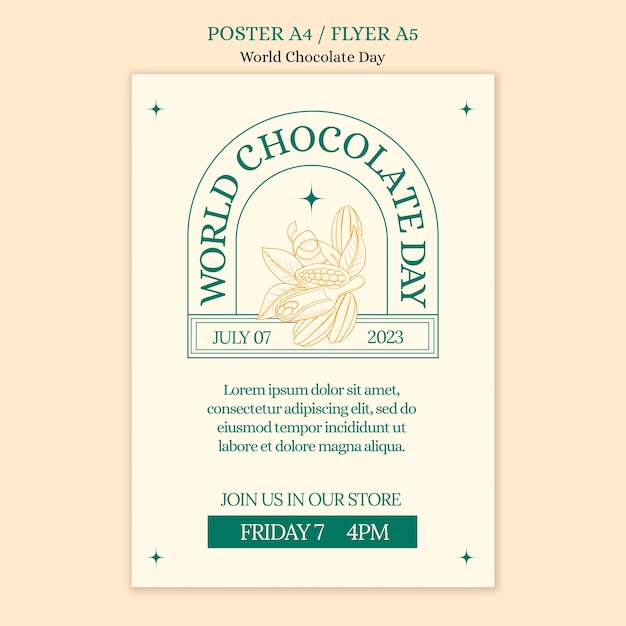 免费的PSD世界巧克力日海报模板
