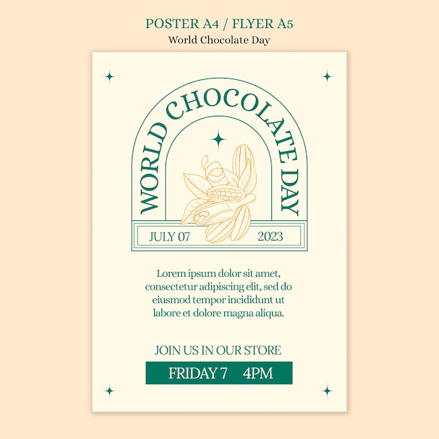 Modello di manifesto della giornata mondiale del cioccolato