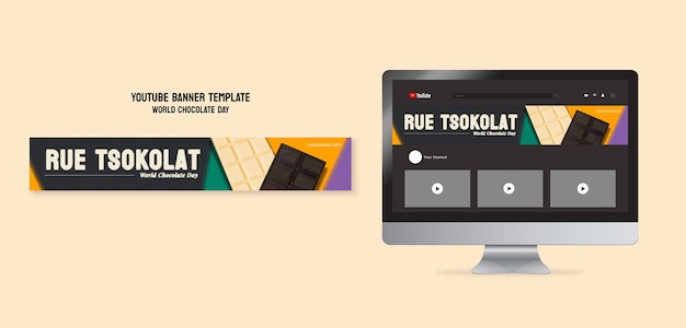 World Chocolate Day YouTube Banner Template: Free Download PSD Template