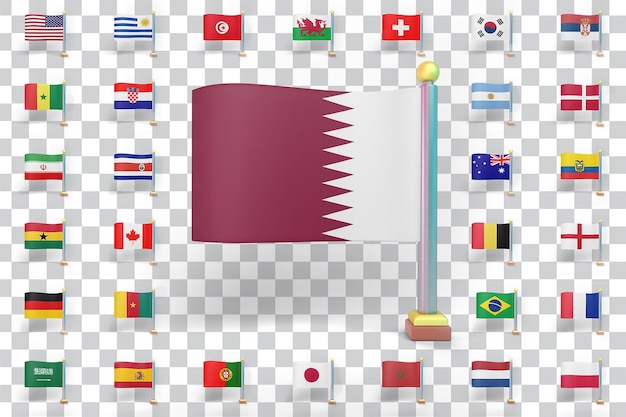 Бесплатный PSD Флаги чемпионата мира