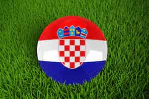 PSD gratuito coppa del mondo di calcio con la bandiera della croazia