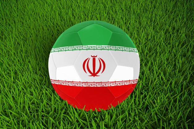 이란 국기와 함께 월드컵 축구