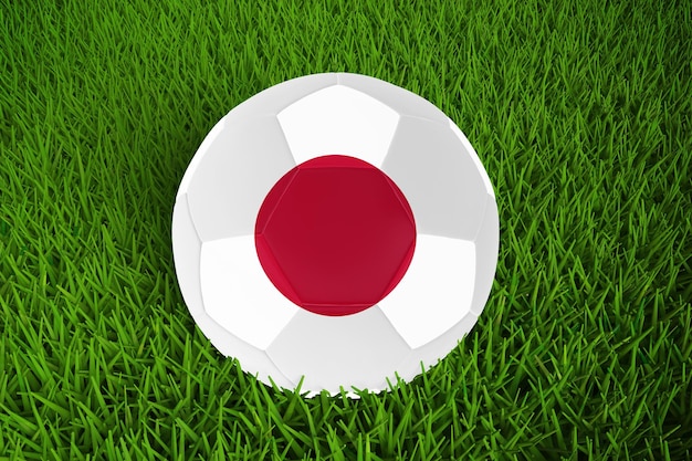 Free PSD world cup football with japan flag