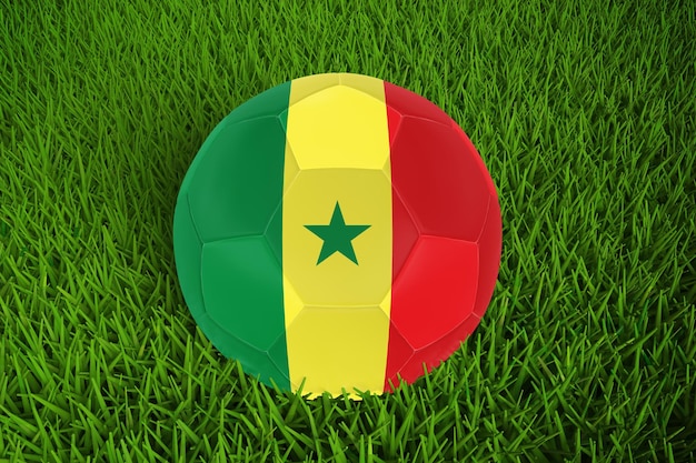 Free PSD world cup football with senegal flag