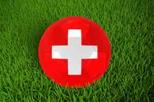 Free PSD world cup football with switzerland flag