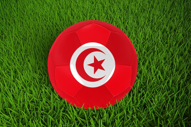 Free PSD world cup football with tunisia flag