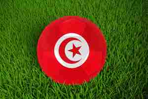 Free PSD world cup football with tunisia flag