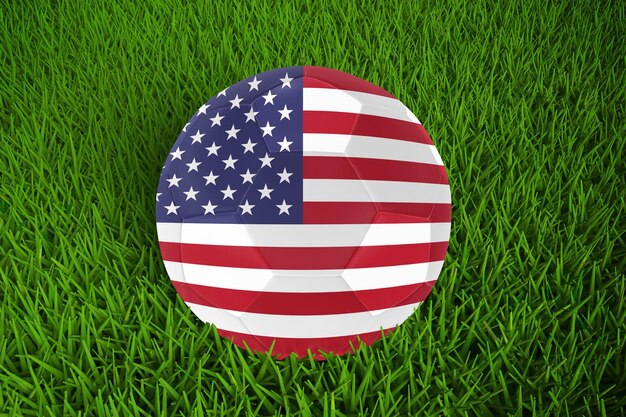 World Cup Football With United States Flag