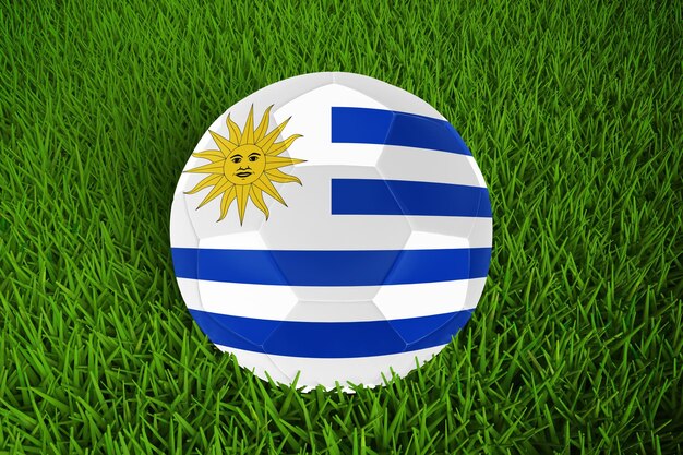 World Cup Football With Uruguay Flag